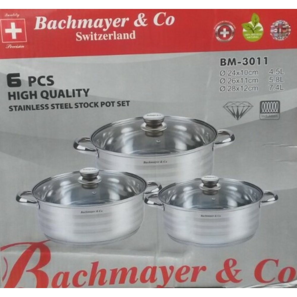 Bachmayer 6 db-os inox alacsony lábas készlet BM 3011 - Bachmayer